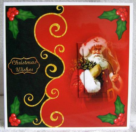 Santa Square Card Front by Margaret McCartney