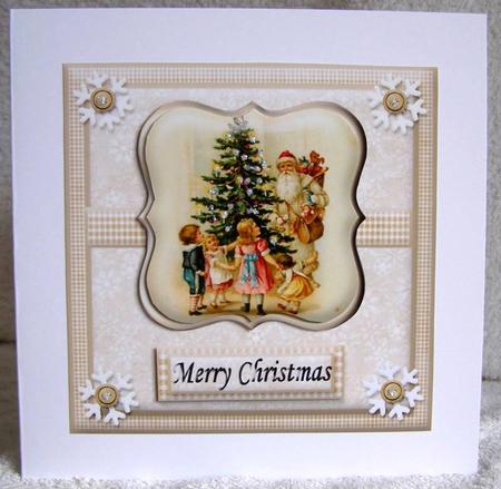 Vintage Santa and Children Round the Christmas Tree by Margaret McCartney