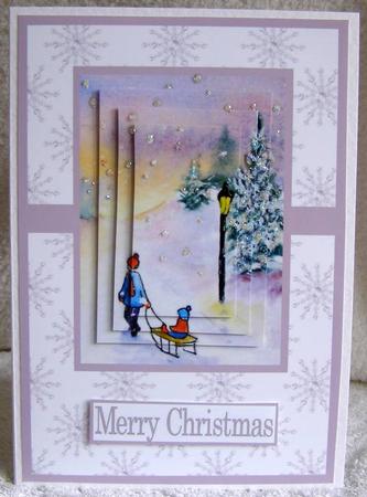 On a Winters Day Pyramid Card Front by Margaret McCartney