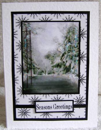 Down the Winter Road Pyramid Card Front by Margaret McCartney