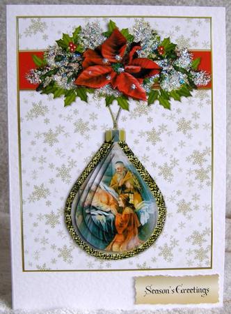 Vintage Nativity Teardrop Pendant by Margaret McCartney