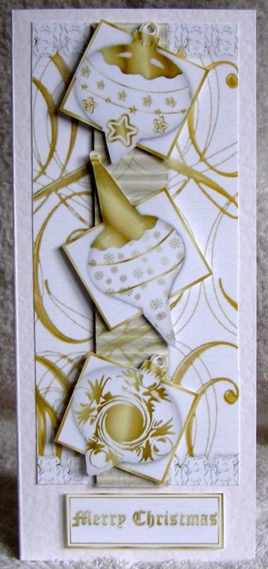 Dl Ribbon Centre Gold Filagree Christmas by Margaret McCartney