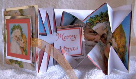 Exploding Card - Vintage Santa and Child by Margaret McCartney