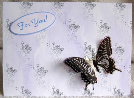 Lilac Butterfly Fabric Backing Paper by Margaret McCartney