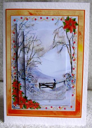 Field Gate in Snow Decoupage by Margaret McCartney