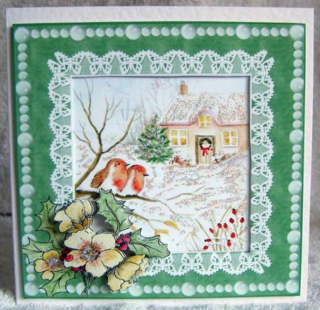 2 Robins with Lace Decoupage Sheet by Margaret McCartney