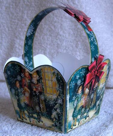 Christmas Treats Basket - the Carollers by Margaret McCartney