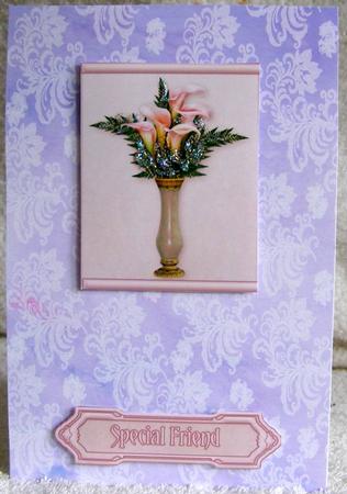 Lilac Silk with Lace Watercolour Background by Margaret McCartney
