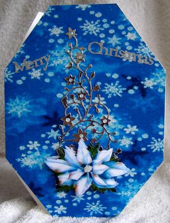 Blue Snowflake Octagon Card Base by Margaret McCartney