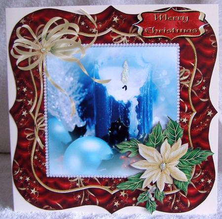 Christmas Candle Card Front by Margaret McCartney