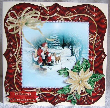Forrest Santa Card Front by Margaret McCartney