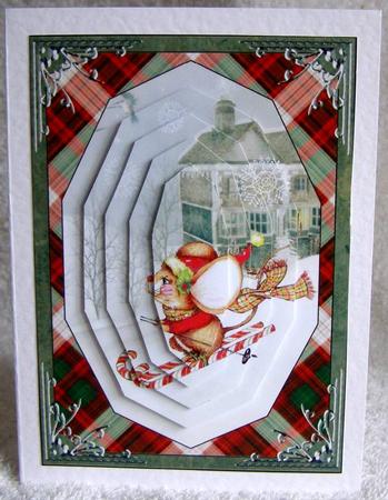 Christmas Mouse Skiing Pyramid by Margaret McCartney