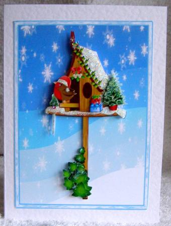 Birdhouse 5x7" Card Front by Margaret McCartney