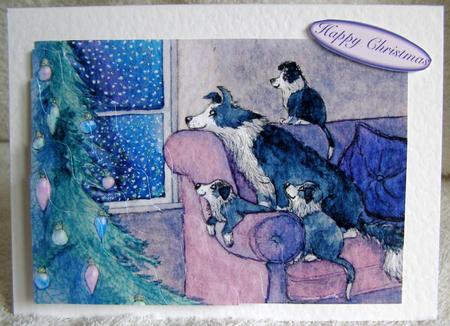 Waiting for Santa Wavy Corner Stacker Topper by Margaret McCartney