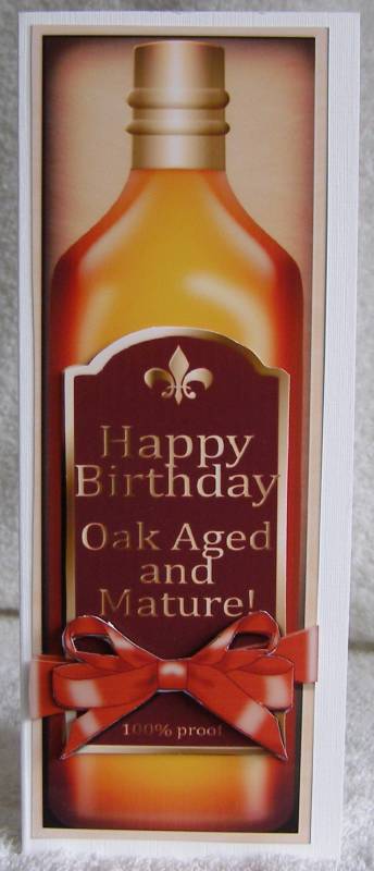 Large Dl Birthday Whisky in a Box Quick Card 3D Decoupage by Margaret McCartney