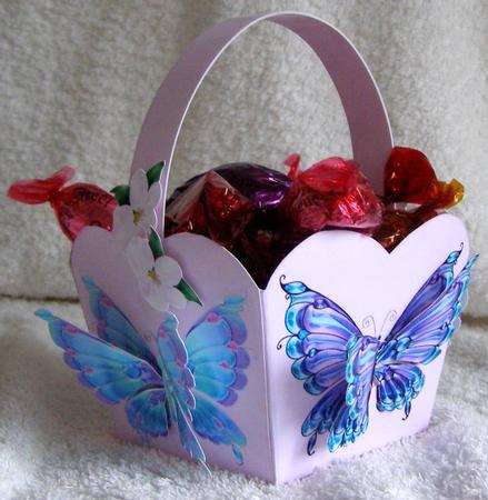 Treat Basket - Butterflies & Apple Blossom by Margaret McCartney