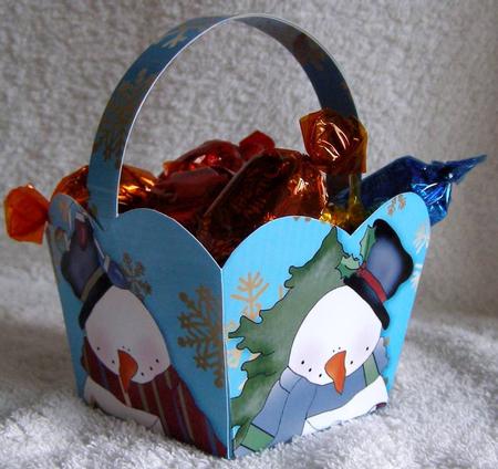 Treat Basket - Snowmen by Margaret McCartney