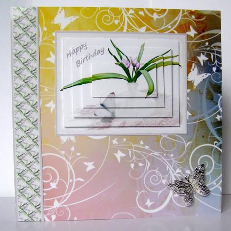 Birthday Flowers & Butterfly by Margaret McCartney