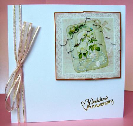 Roses and Pearls Wavey Corner Stacker by Margaret McCartney