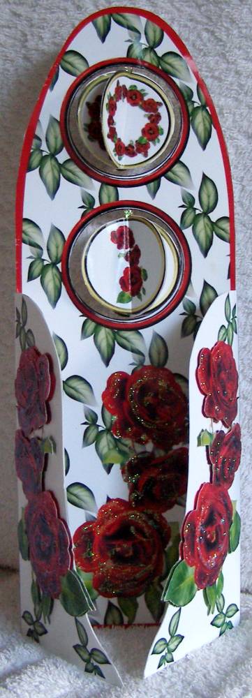 Tall Wing Card - Red Roses by Margaret McCartney
