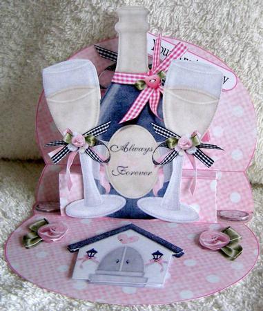 Wedding or Anniversary Bubbly 3D Mini Stepper by Margaret McCartney