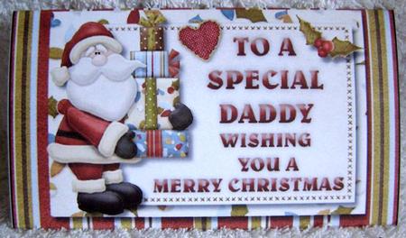 Santa with Presents Chocolate Wrapper for a Special Daddy by Margaret McCartney