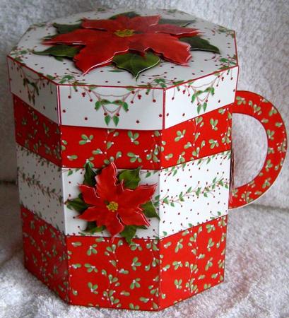 Poinsettia Mug Gift Box Kit by Margaret McCartney
