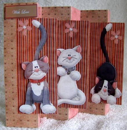 Three Wise Cats Tri-fold by Margaret McCartney