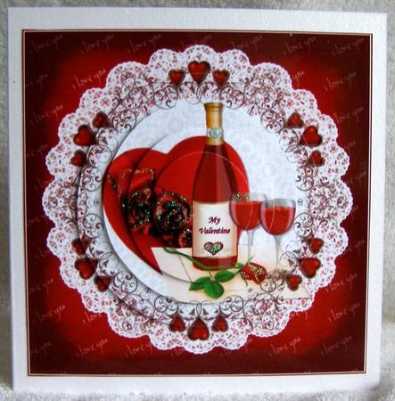Wine Roses and Choc's for My Valentine by Margaret McCartney