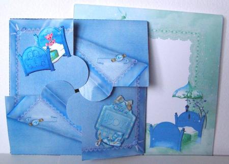 Baby Boy Dovetail Card & Envelope Kit by Margaret McCartney
