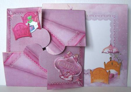Baby Girl Dovetail Card & Envelope Kit by Margaret McCartney