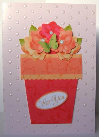 Butterfly Princess 1 - Flowerpot Card by Margaret McCartney