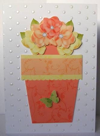 Butterfly Princess 2 - Flowerpot Card by Margaret McCartney