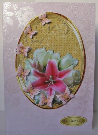 Bouquet on Oval Frame with Butterflies Topper by Margaret McCartney