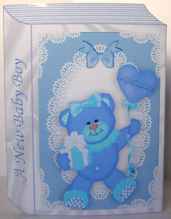 Baby Boy Cute Little Teddy, Folded Book by Margaret McCartney