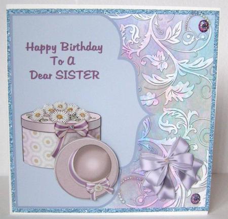 Lilac Hat & Hat Box - Sister Birthday by Margaret McCartney