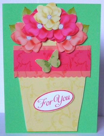 Butterfly Princess 4 - Flowerpot Card by Margaret McCartney