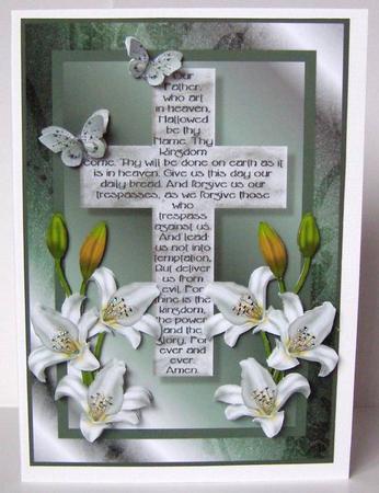 The Lord's Prayer on Cross 1 with Decoupage Card by Margaret McCartney