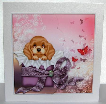 Puppy and Butterflies by Margaret McCartney