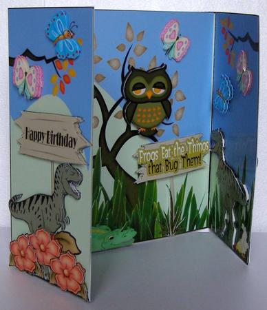 Super 3D Gatefold Dinasaurs and Animals Great Kids Card by Margaret McCartney