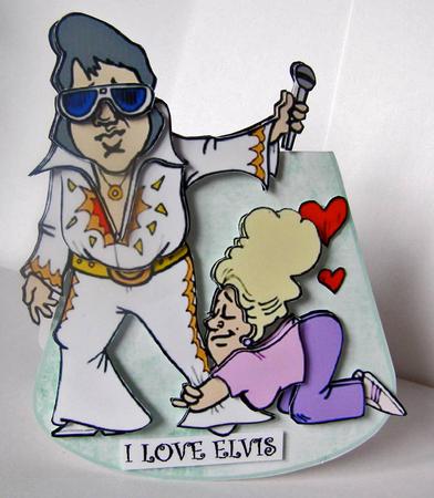 I Love Elvis-wobble Card by Margaret McCartney