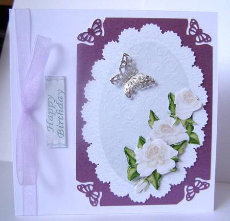 Roses on Damask Topper by Margaret McCartney