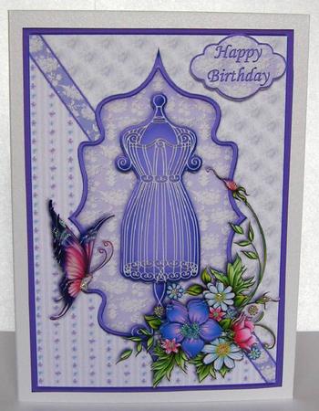 Mannequin and Roses in Lilac with Decoupage by Margaret McCartney