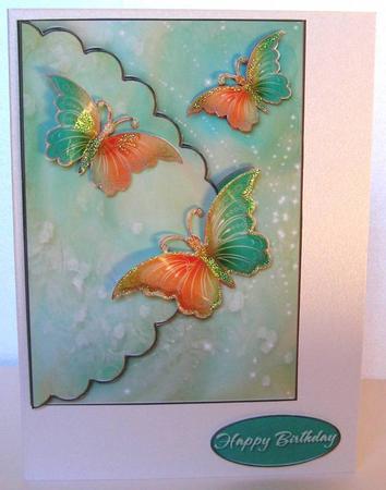 Fantasy Butterfly 1 - Mock Envelope Decoupage Card by Margaret McCartney