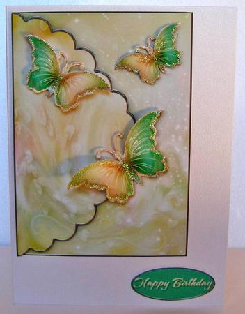 Fantasy Butterfly 2 - Mock Envelope Decoupage Card by Margaret McCartney