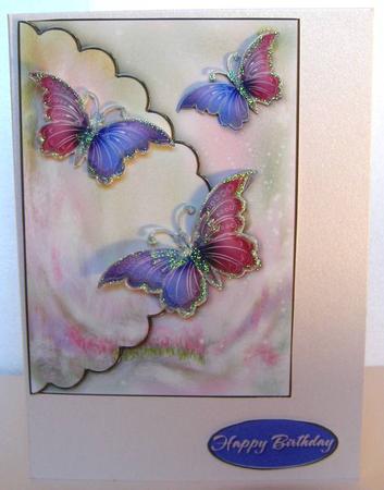 Fantasy Butterfly 3 - Mock Envelope Decoupage Card by Margaret McCartney