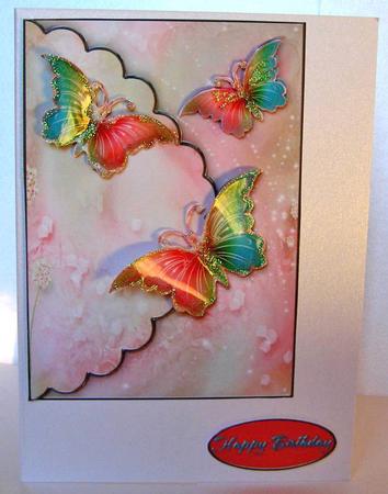 Fantasy Butterfly 4 - Mock Envelope Decoupage Card by Margaret McCartney
