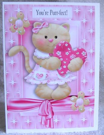 Your Purr-fect Little Kitty with Heart in Star Frame A4 by Margaret McCartney