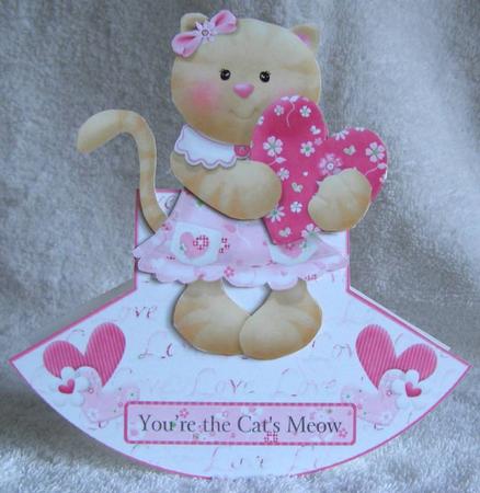 Cute Cat Valentines/birthday Rocker Card by Margaret McCartney