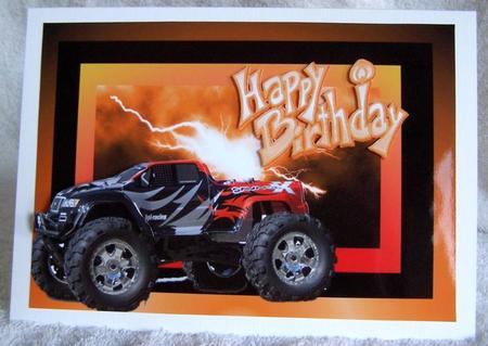 Orange Monster Truck Decoupage by Margaret McCartney